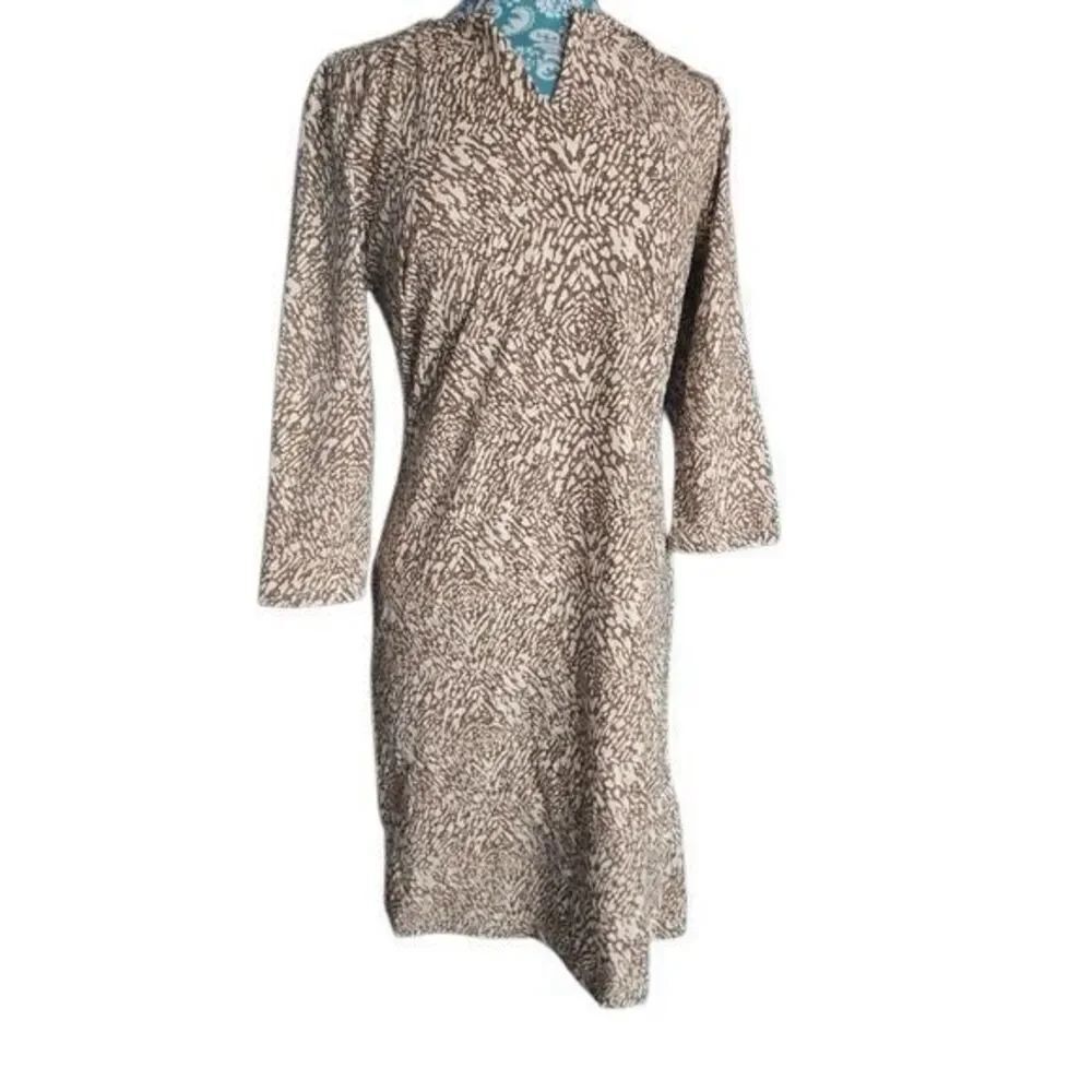 J.McLaughlin brown and cream 3/4 sleeve dress- size L